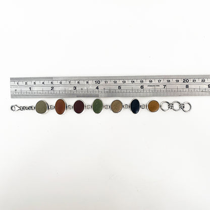 Natural Dorset Pebble Bracelet set in Silver