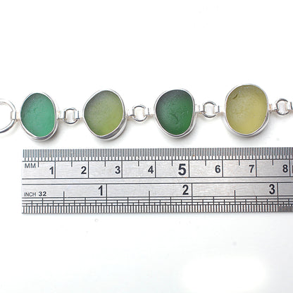 Sea Glass Bracelet in Shades of Green