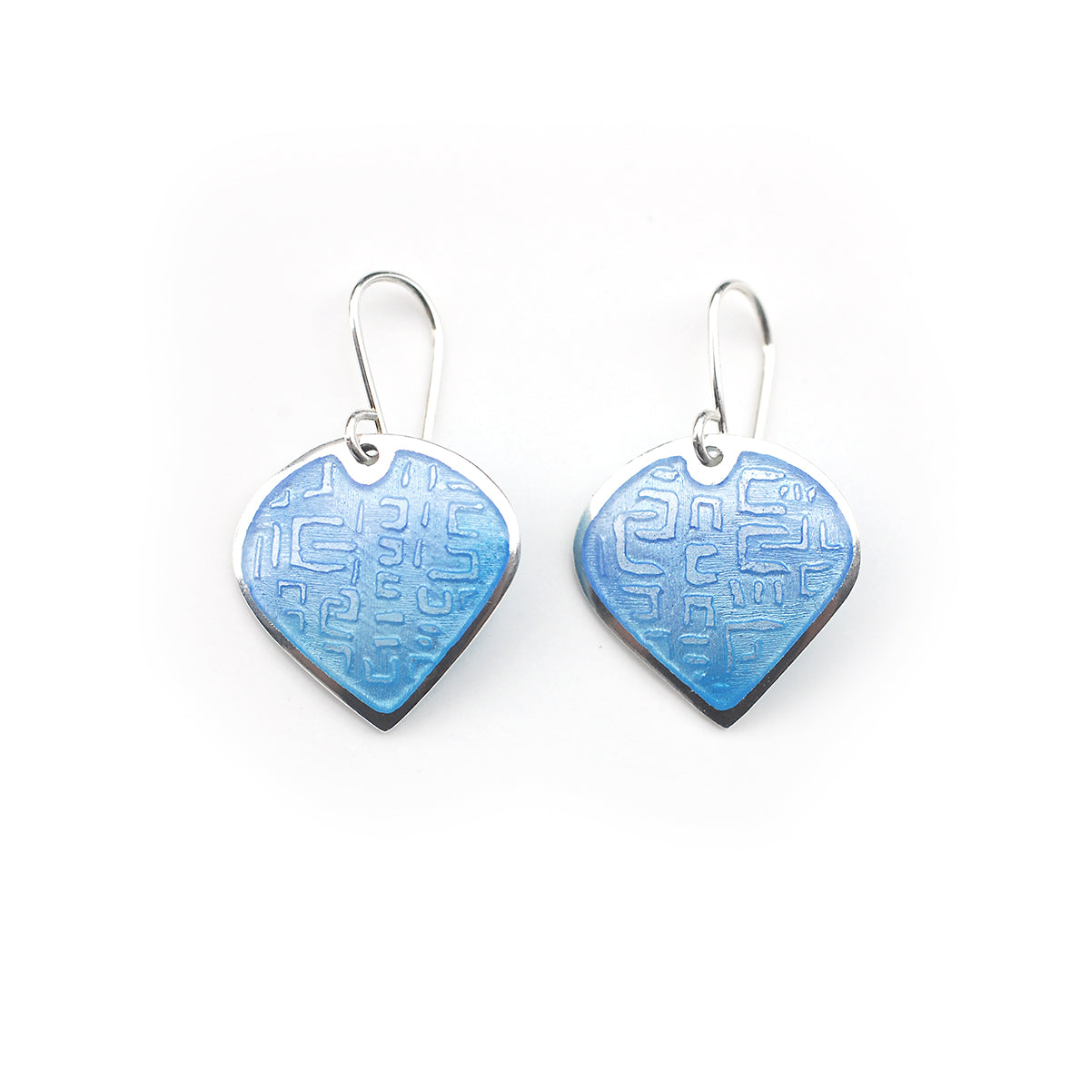 Periwinkle Blue Enamel Drop Earrings