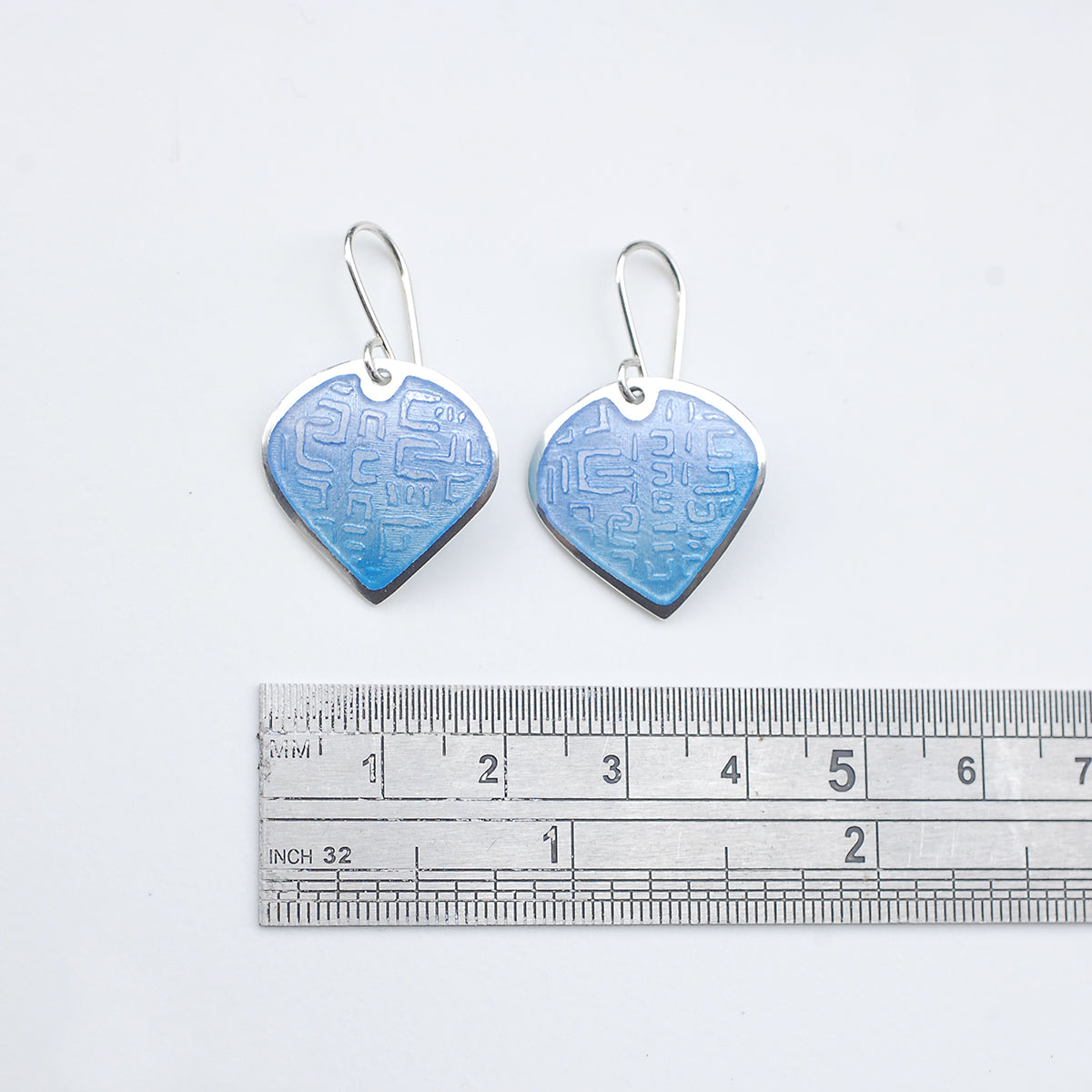 Periwinkle Blue Enamel Drop Earrings