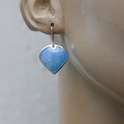 Periwinkle Blue Enamel Drop Earrings